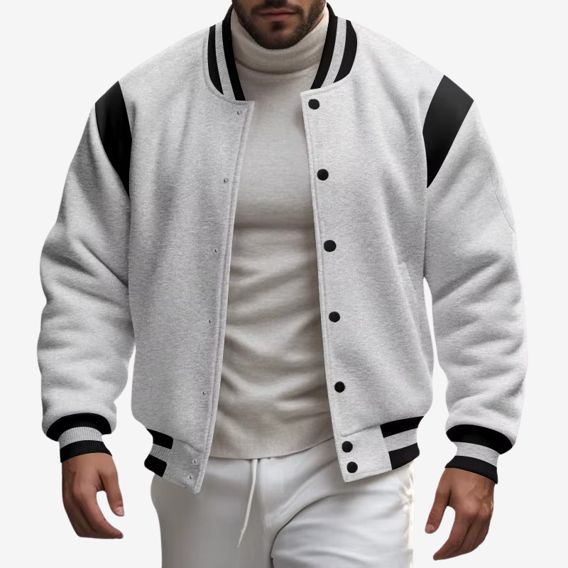 Mark - Long Sleeve Jacket with Button Closure and Side Pockets