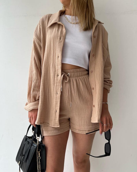 Damski Casual Zestaw Dwuczęściowy | Letni