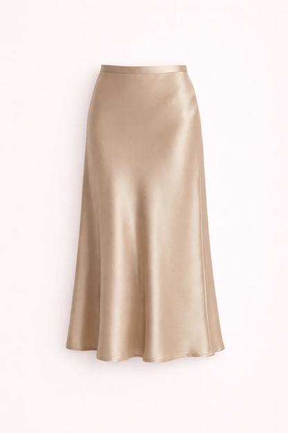 Jupe midi femme satinée coupe fluide