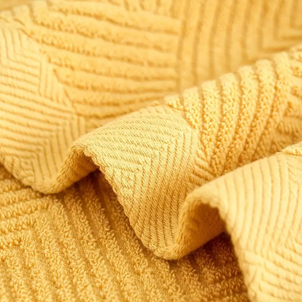 Handtuchset mit Zickzack-Muster – 6-teilig aus 100% Baumwolle