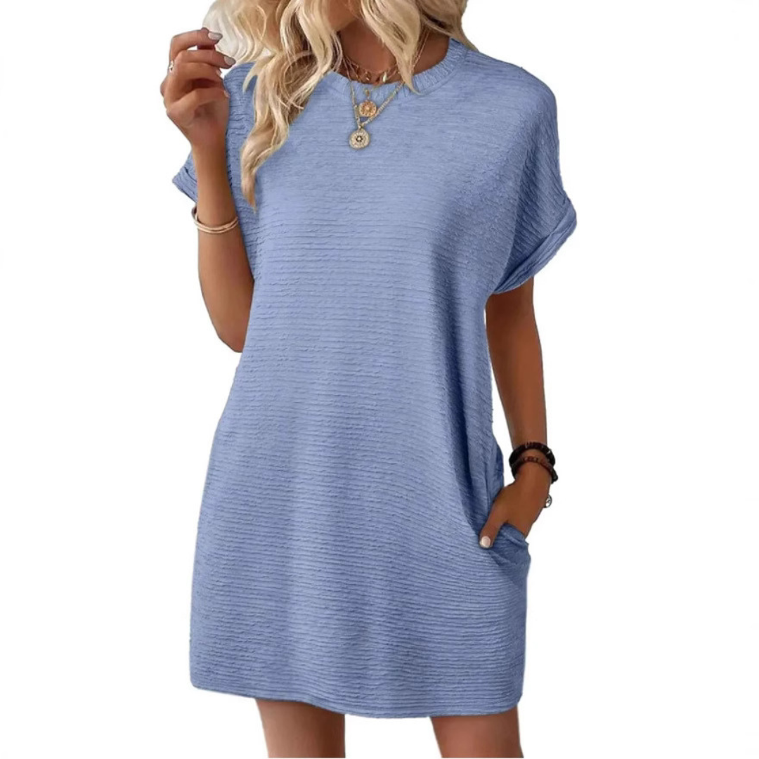 Women's Crew Neck Short Sleeve T-Shirt Mini Dress