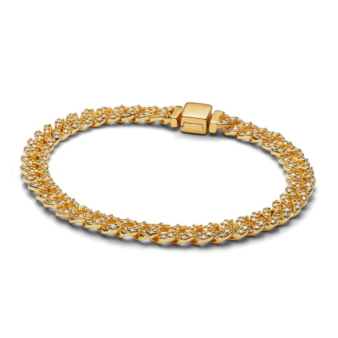 Pave Cuban Bracelet with Gemstone Accents for events and Daily Wear