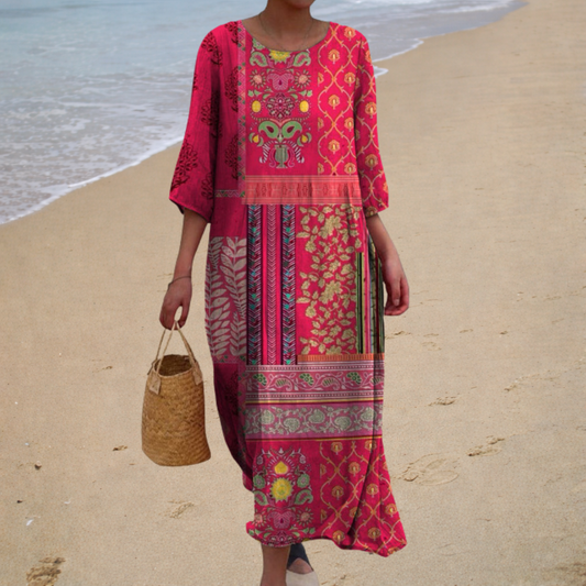 Liorah™ | Robe Fluide Motif Élégant