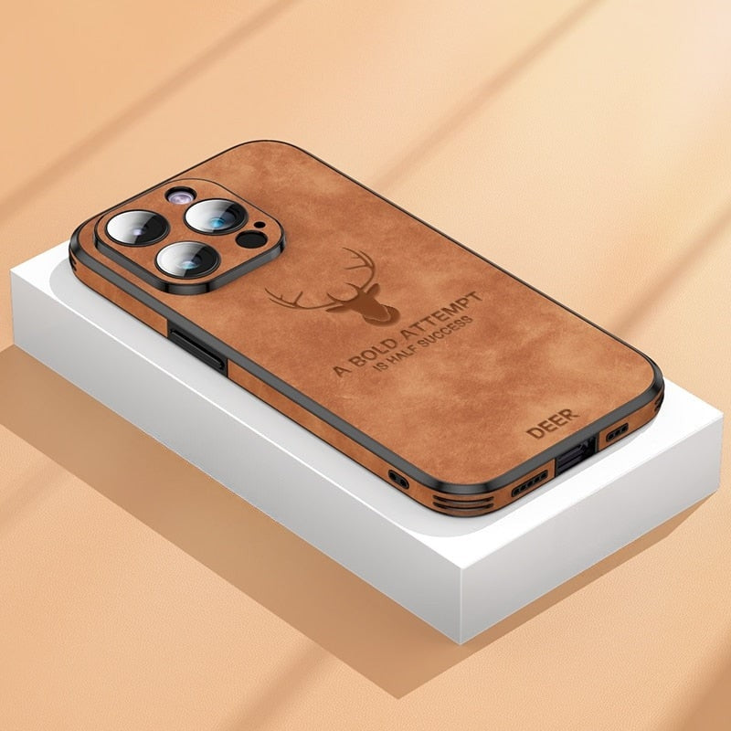 Lyxigt iPhone-fodral i hjortskinn - Veltro