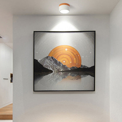 Wood And Metal Ceiling Lamp – Small Cylindrical Modern Accent Design