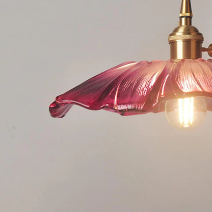 Cullivan Flower Hanglamp Glas Metaal Rood E27 Eettafel Verlichting Vintage Bloem Lamp Hal Sfeerverlichting | Restfield