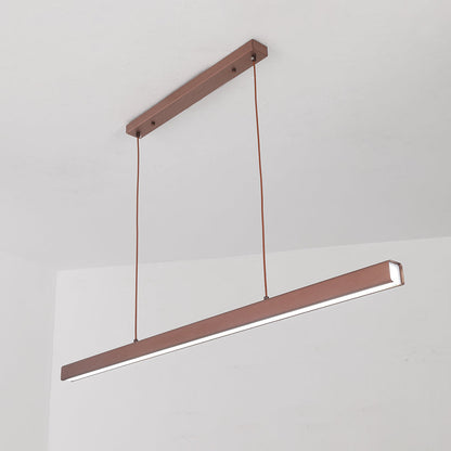 Hanglamp Rechthoekig LED Dimbaar Zwart Bruin Metaal Acryl Eettafel Woonkamer 80-150cm | Restfield