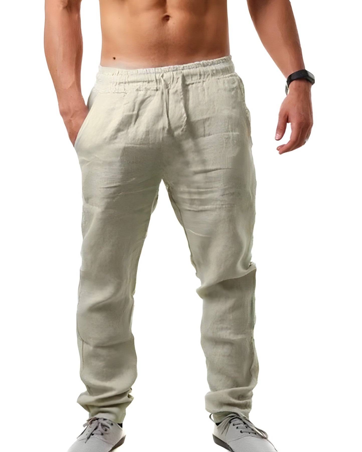 Harlan | Men’s Linen Trousers Breathable Relaxed Fit Casual Summer Wear | Lightweight Comfortable Men’s Trousers