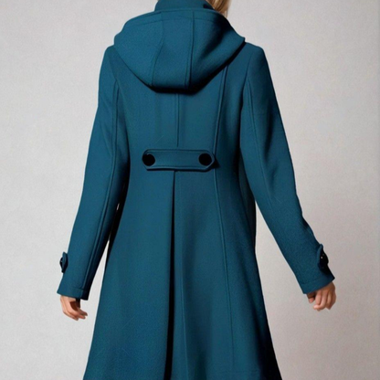 Agnes - Veste à capuche mi-longue confortable avec poches latérales