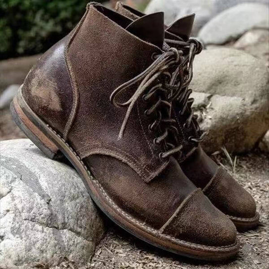 Hommes en cuir à lacets polyvalentes Botte - Durables, élégantes, confortables