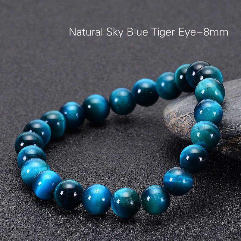Stone Sky Blue Tiger Beaded Single Bracelets