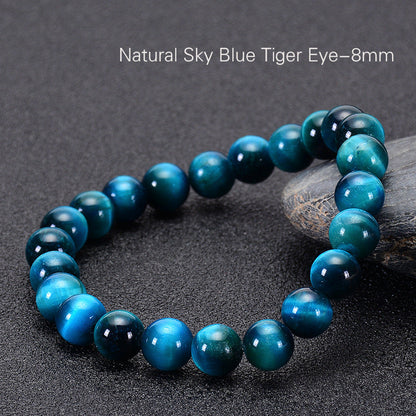Stone Sky Blue Tiger Beaded Single Bracelets