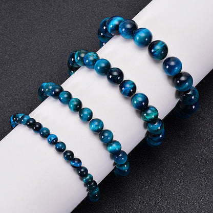 Stone Sky Blue Tiger Beaded Single Bracelets