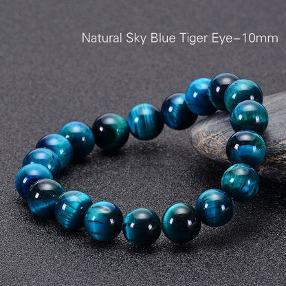 Stone Sky Blue Tiger Beaded Single Bracelets