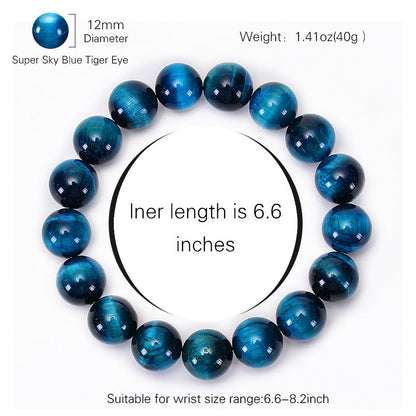 Stone Sky Blue Tiger Beaded Single Bracelets