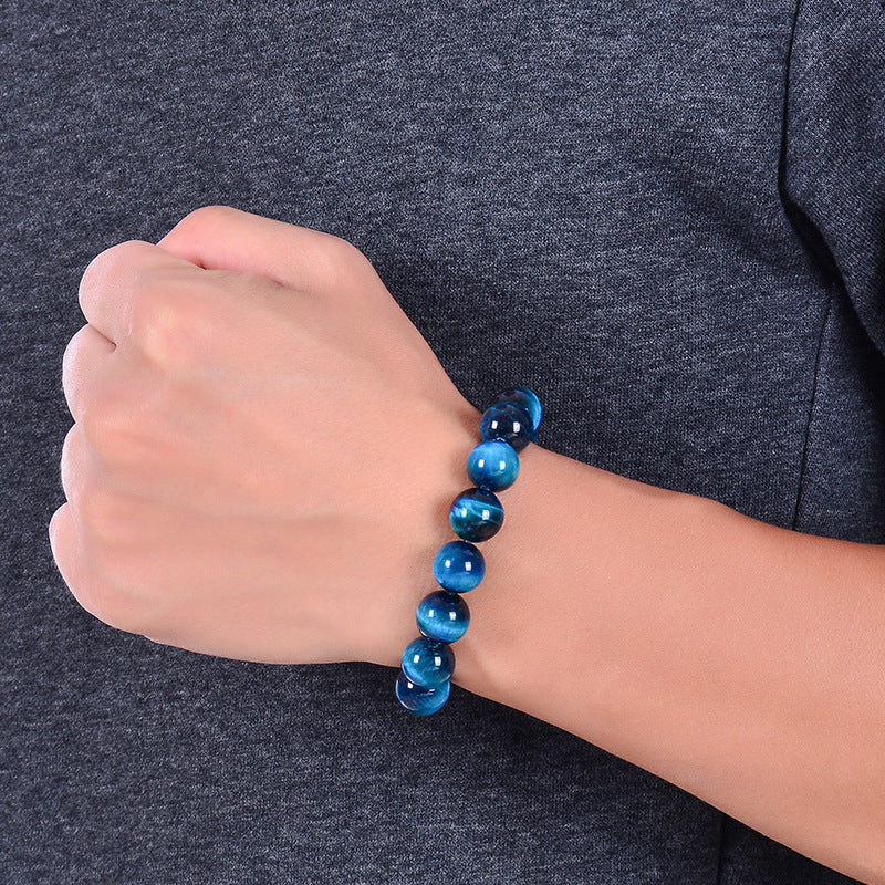 Stone Sky Blue Tiger Beaded Single Bracelets