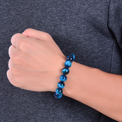Stone Sky Blue Tiger Beaded Single Bracelets