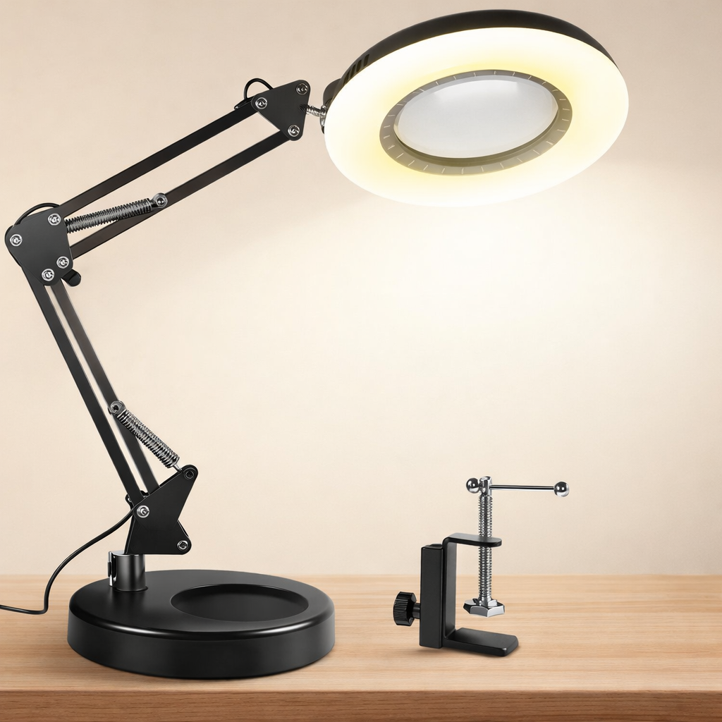 12X Ultra Clear Magnifier with Adjustable LED Lighting