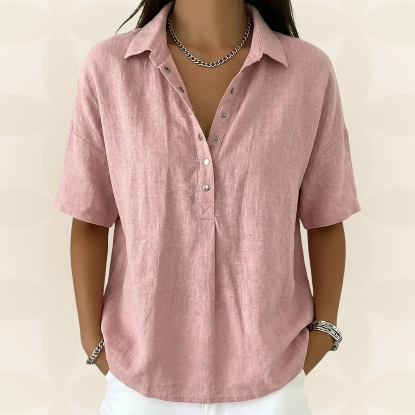 Sonja - Bluse mit Kragen und Knopfdetails