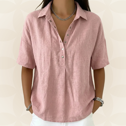 Sonja - Bluse mit Kragen und Knopfdetails