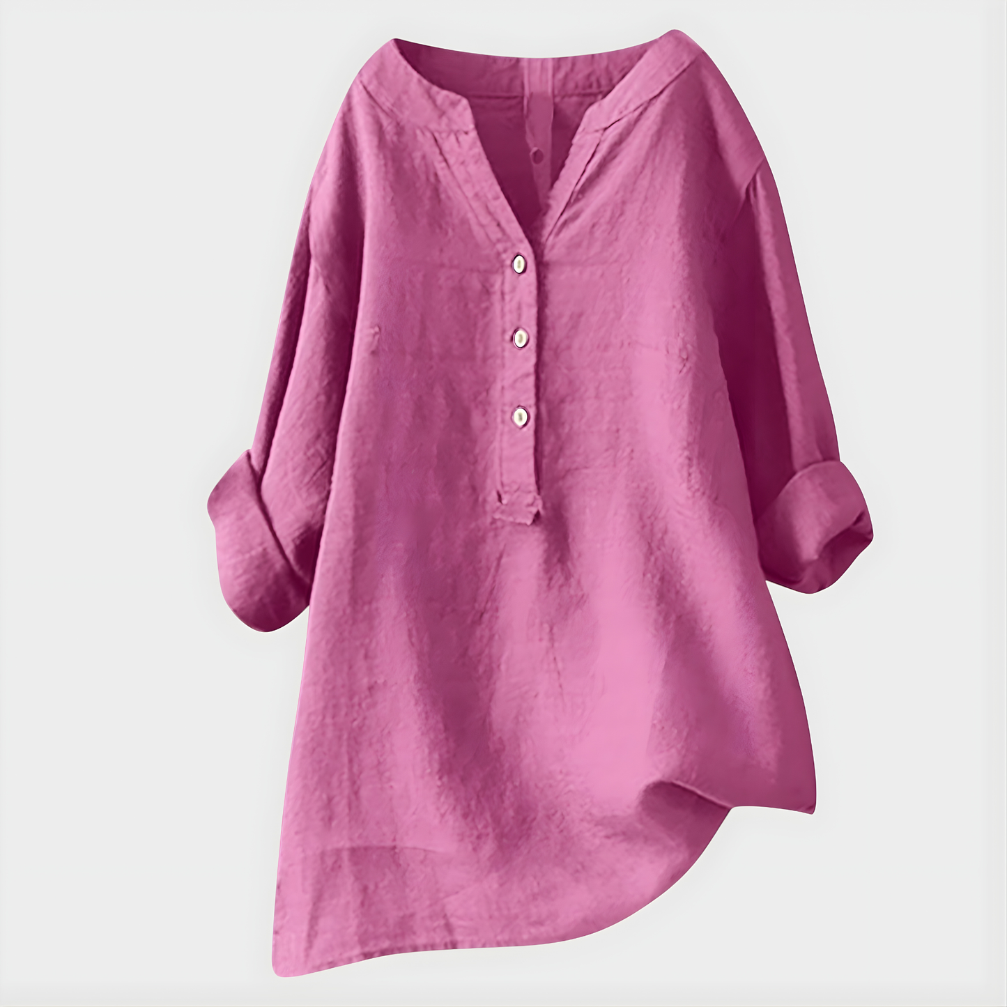 Veronique | Blusa Elegante de Algodón-Lino con Escote en V