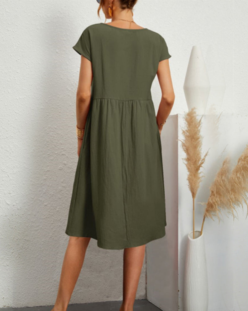 Léonie - Robe ample à encolure ronde