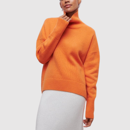 Amelia – Oversize sweter z wysokim kołnierzem