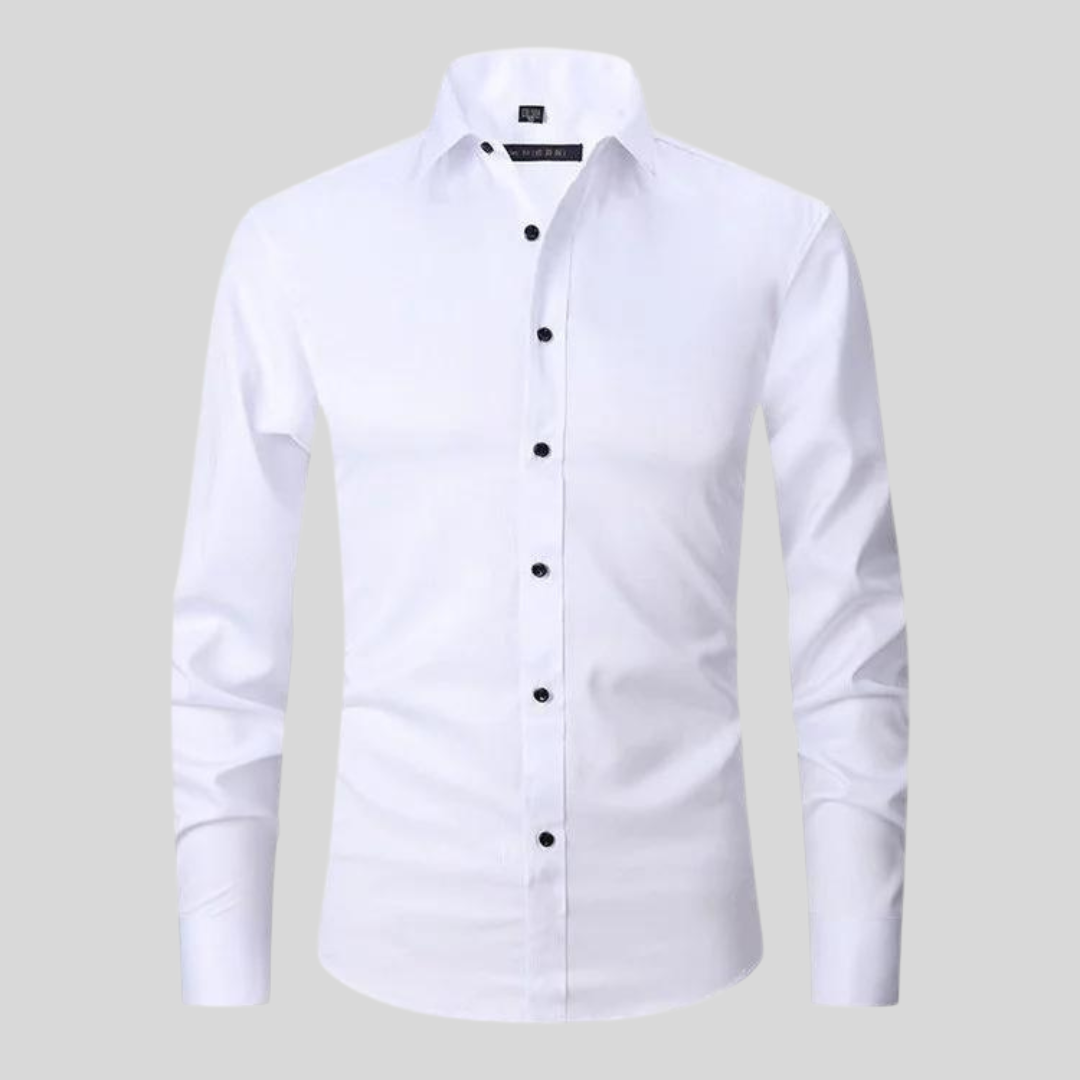 Men's Silk Stretch Slim Fit Formal Business Dress Shirt