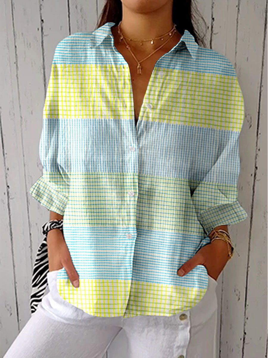 Arely | Pastel Checkered Pattern Blouse