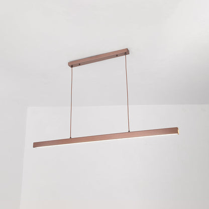 Hanglamp Rechthoekig LED Dimbaar Zwart Bruin Metaal Acryl Eettafel Woonkamer 80-150cm | Restfield