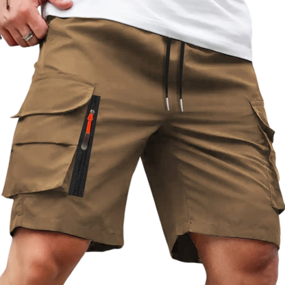Herre cargoshorts – løs pasform – lynlåslommer