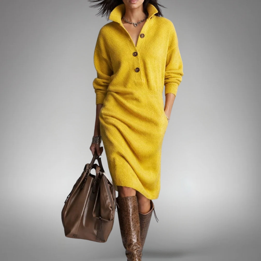 Marion™ | Soft Knitted Dress with Buttons