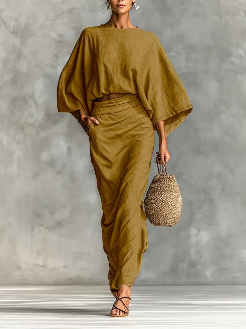 Seraya™ | Two-Piece Linen Wrap Set
