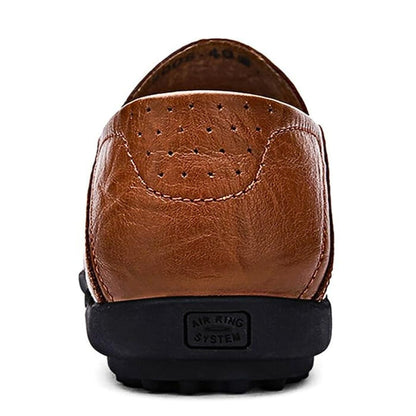 Men's Leather Slip-on Loafers Breathable Casual Walking Shoes