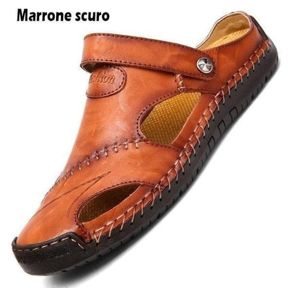 Sandales décontractées en cuir souple de haute qualité pour hommes