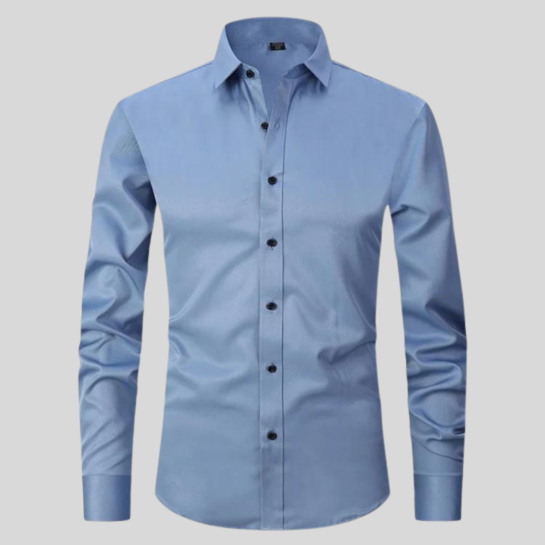 Men's Silk Stretch Slim Fit Formal Business Dress Shirt