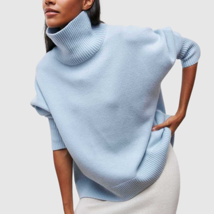 Amelia – Oversize sweter z wysokim kołnierzem