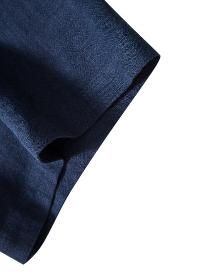 Breathable Linen-Rayon Blend Button-Front Shirt