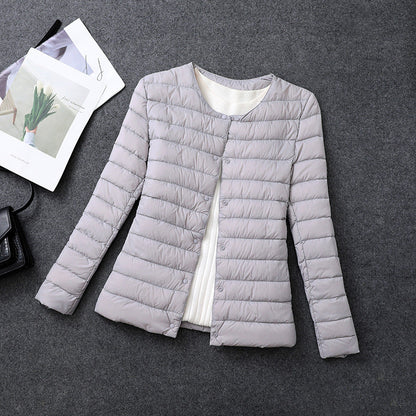 Giacca isolante leggera da donna – Indumento interno corto con scollo rotondo