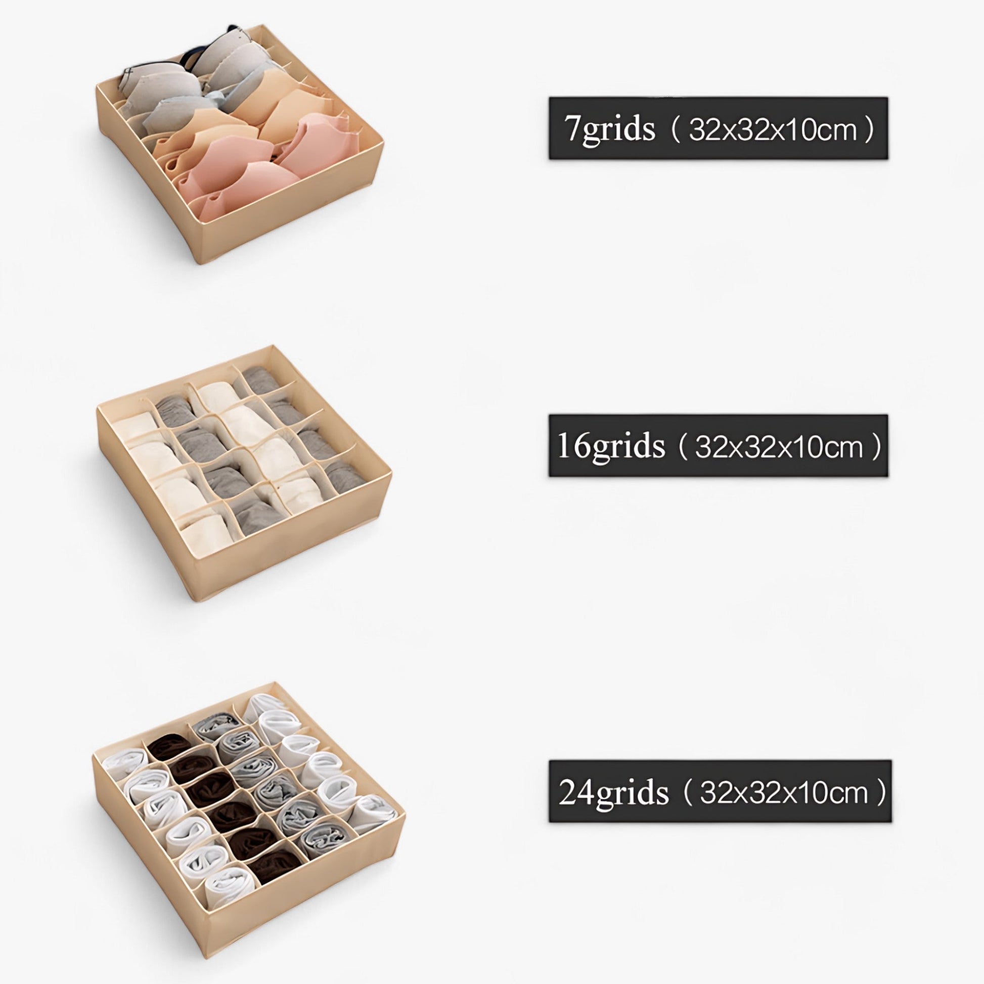 home & garden : Ondergoed Organizer - Opvouwbare Ladeverdeler - Houd Sokken en Bh's op een Nette Manier Gesorteerd in van Pantino