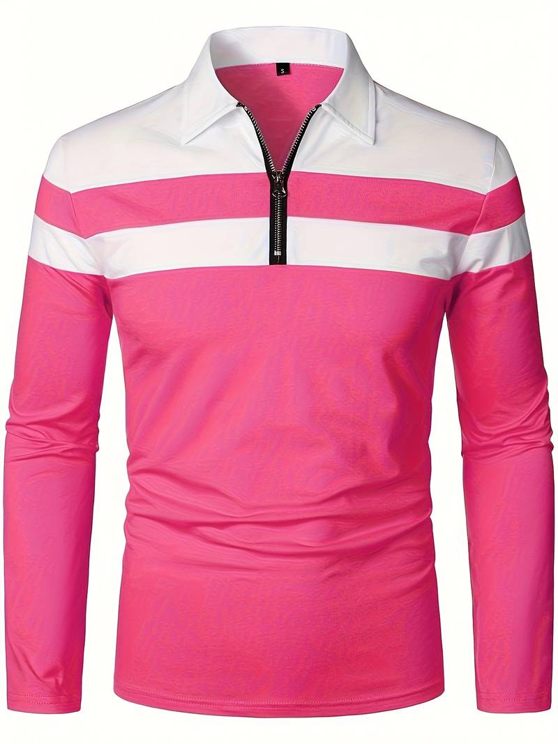 Harrison – Long-Sleeved Polo Shirt with Zipper | Men's Stylish Casual Polo Shirt