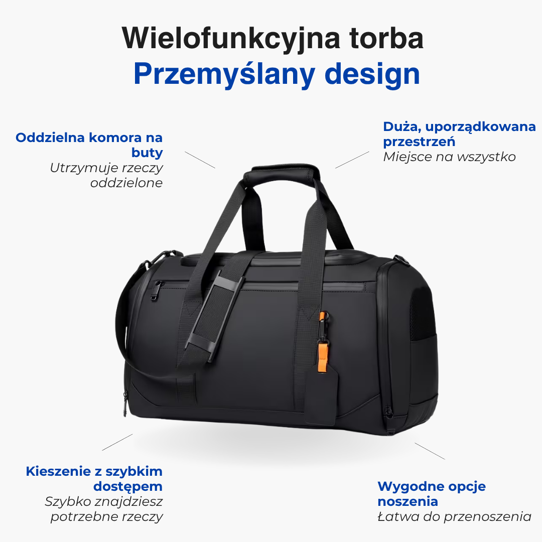Pojemna torba podróżna – Duża pojemność – Oddzielna komora na buty