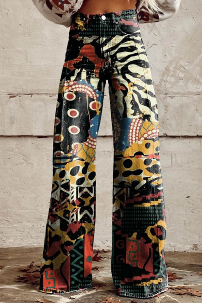 Mailin - Pantalon Imprimé à Jambe Large Et Evasée
