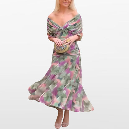 Robe Fleurie Épaules Dénudées Femme