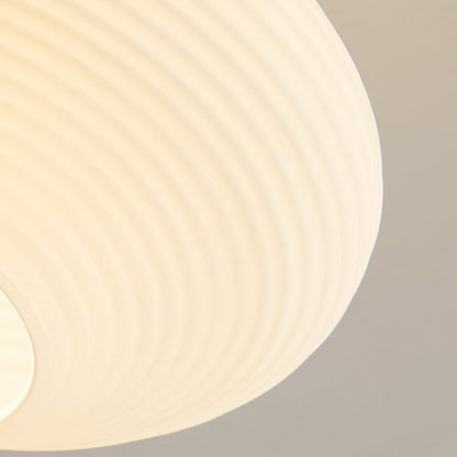 Moderne Japandi Plafondlamp – Walnoot & Hout met Glazen Kap