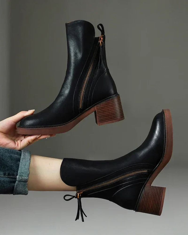 Valorine | Botas De Cuero Negras