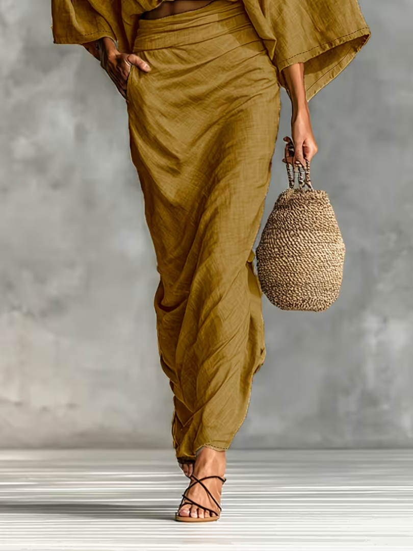 Seraya™ | Two-Piece Linen Wrap Set