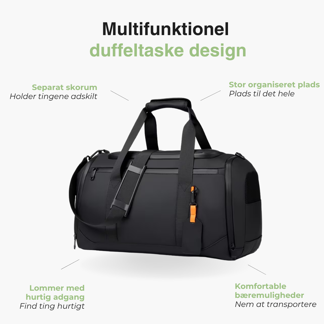 Rummelig Rejsetaske – Stor Kapacitet – Separat Skorum