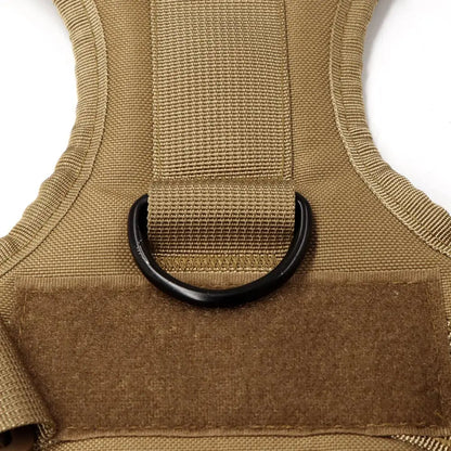 Tactical Dog Harness Heavy Duty Handle 1050D Nylon MOLLE No-Pull Adjustable Large Breeds Training Outdoor Walking Harness Metal D-Ring | Koossa
