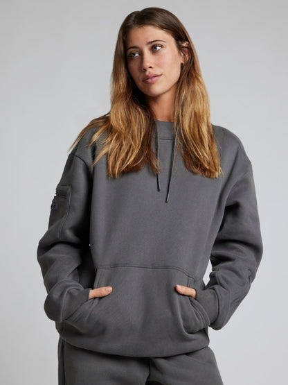 Cozy travel hoodie with airplane mode graphic